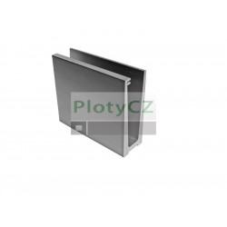 Kotvící hliníkový profil ,,vrchní" AL/ELOX pro sklo, 121x45x5000 
