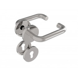 Klika se štítkem AISI 304, K320, L130mm na cylindrickou vložku