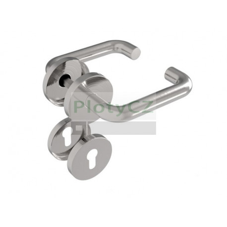 Klika se štítkem AISI 304, K320, L130mm na cylindrickou vložku