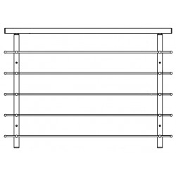 Sada zábradlí k franc. oknu, nerez AISI304, madlo D42,4x2mm, výplň 12x1,5mm, délka volitelná v sekci ,, délka madla a výplně"