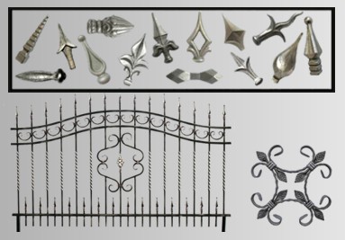 Prvky na kovan&eacute; ploty 